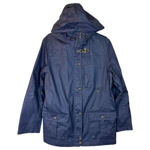 Lauren Naval Supply Company Field Coat Jacket Navy Blue Waxed Women's Medium
